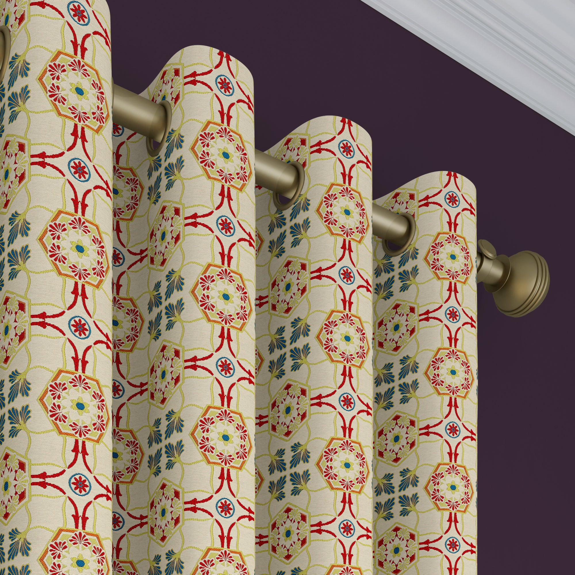 Architectural Treasures Made to Measure Curtains Architectural Treasures Red Blue