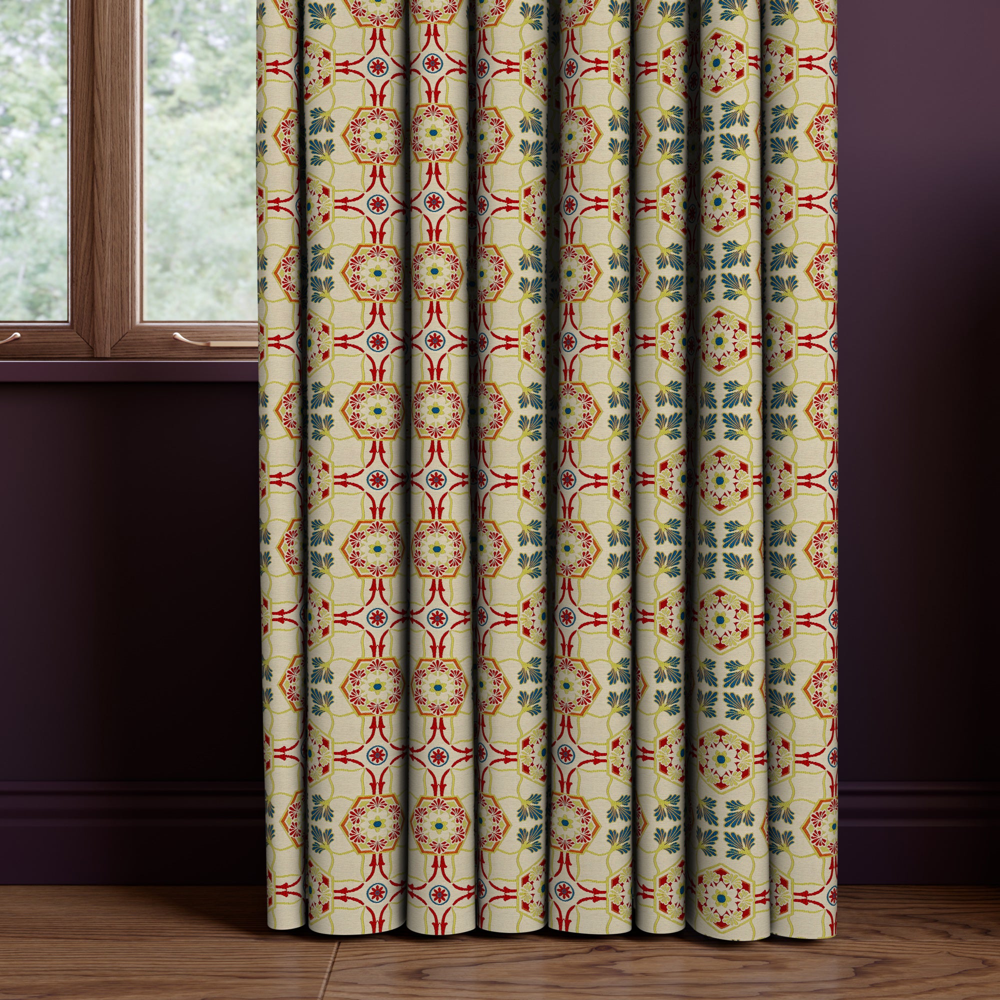 Architectural Treasures Made to Measure Curtains Architectural Treasures Red Blue