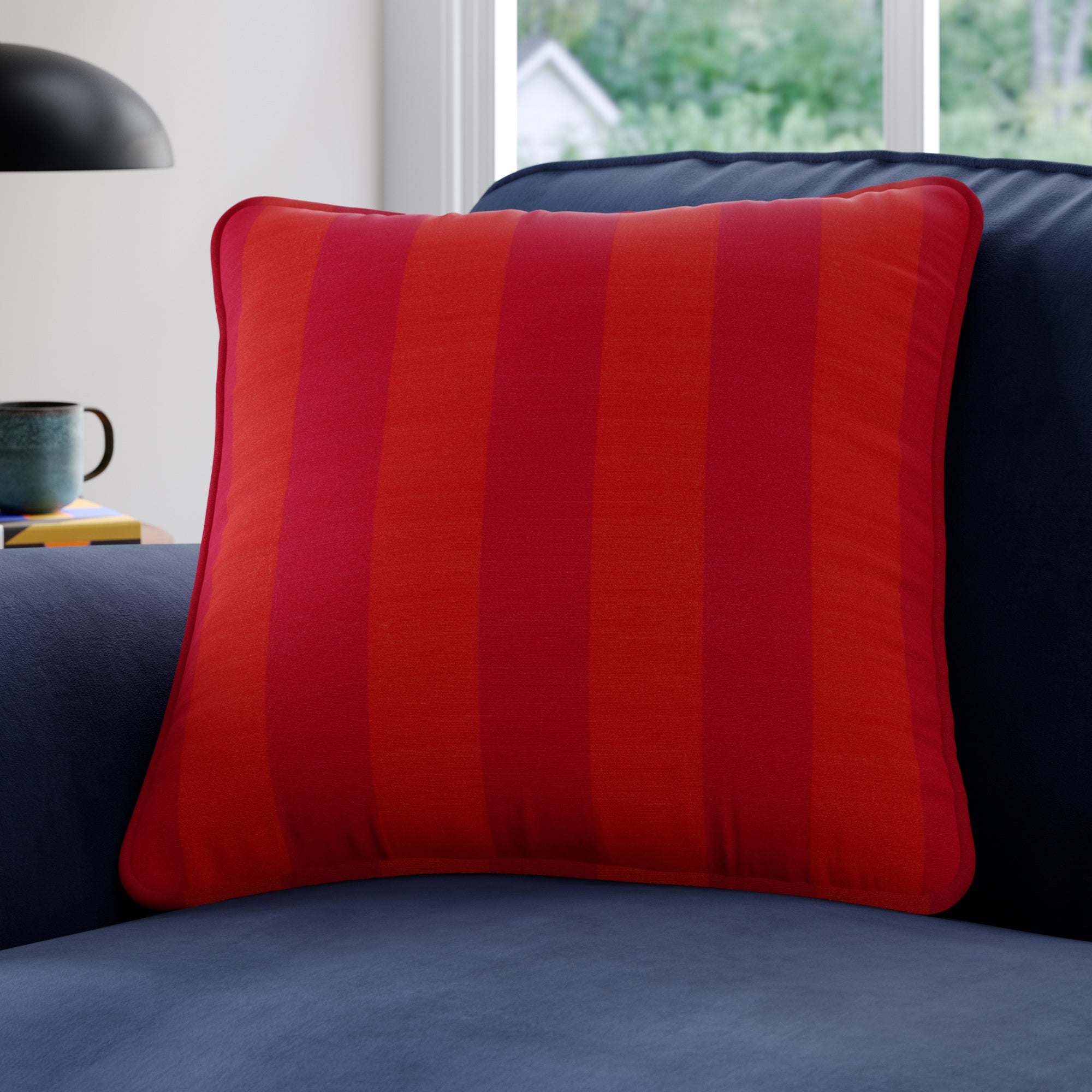 Elements Stripe 100% Cotton Made to Order Cushion Cover Elements Stripe Geranium