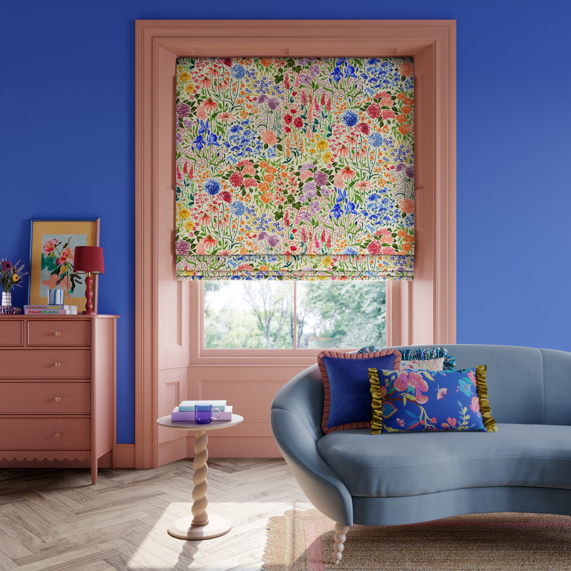 Sophie Robinson Sunshine Flowers Made to Measure Roman Blind Sophie Robinson Sunshine Flowers