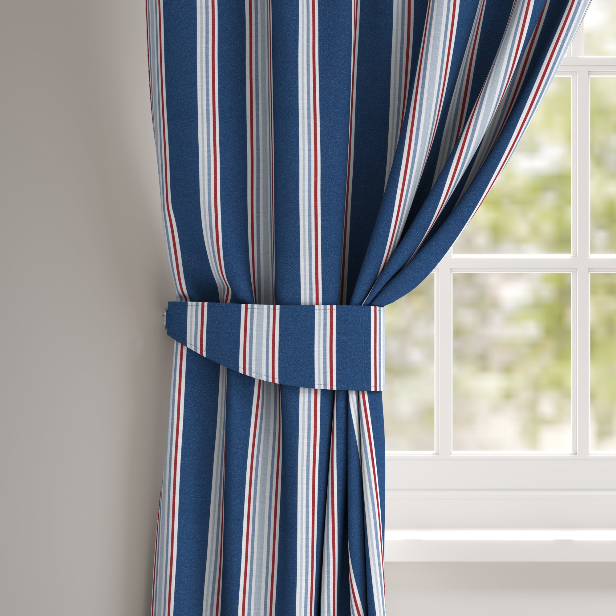 Nautical Stripe Fire Retardant Made to Order Tieback Nautical Stripe