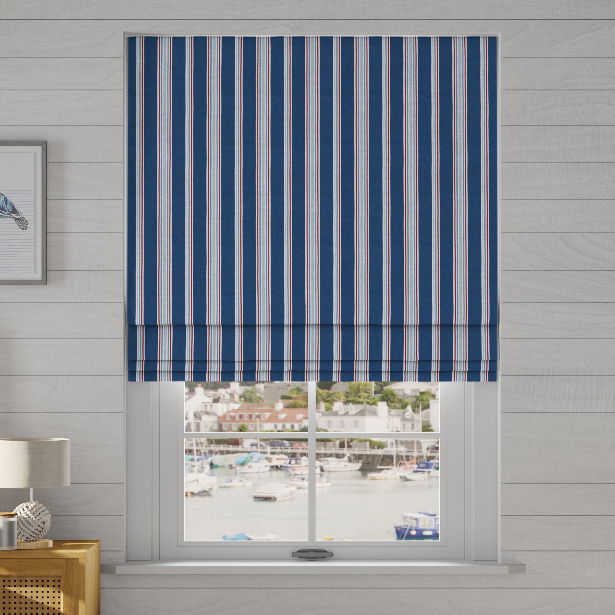 Nautical Stripe Made to Measure Roman Blind Nautical Stripe