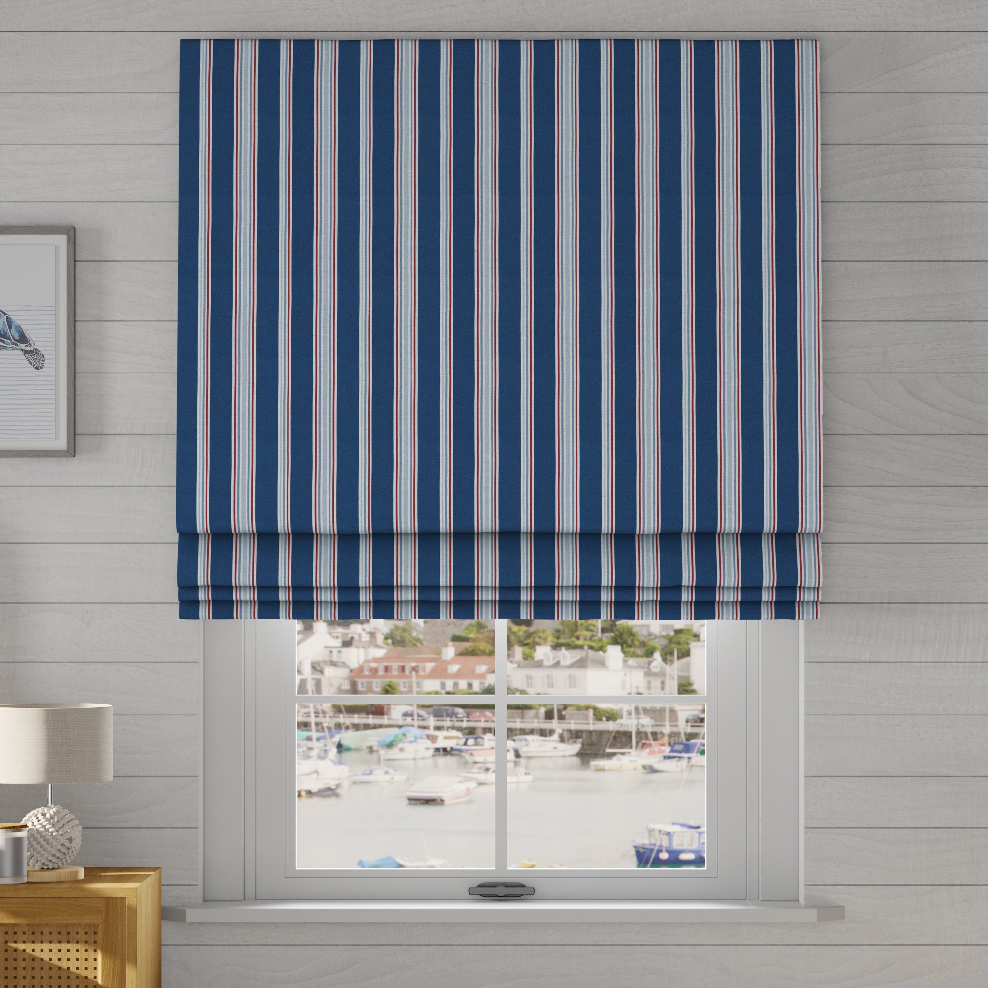 Nautical Stripe Made to Measure Roman Blind Nautical Stripe