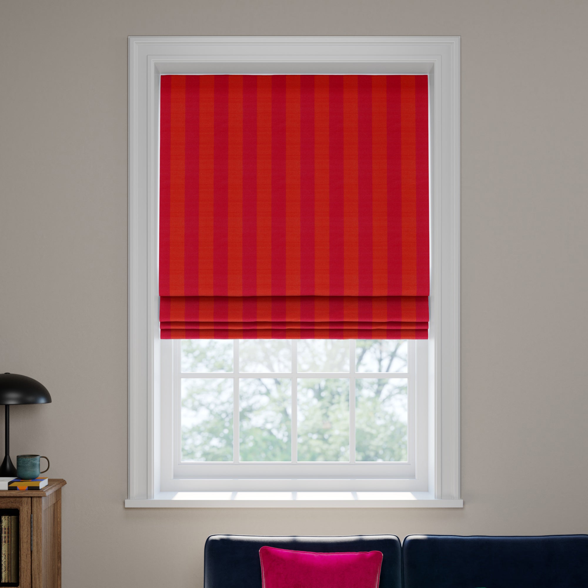 Elements Stripe 100% Cotton Made to Measure Roman Blind Elements Stripe Geranium