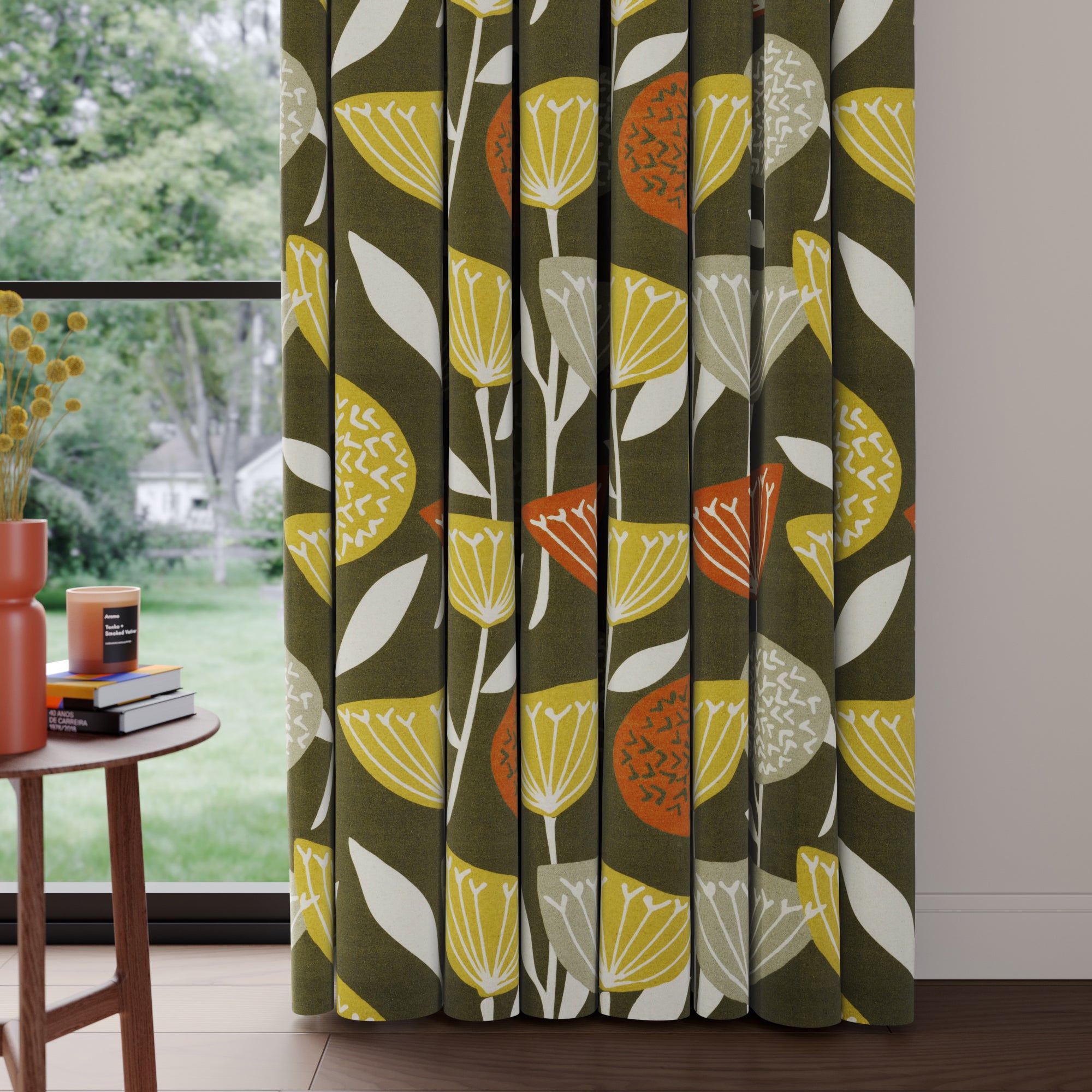 Elements Emmott Made to Measure Curtains Elements Emmott Olive