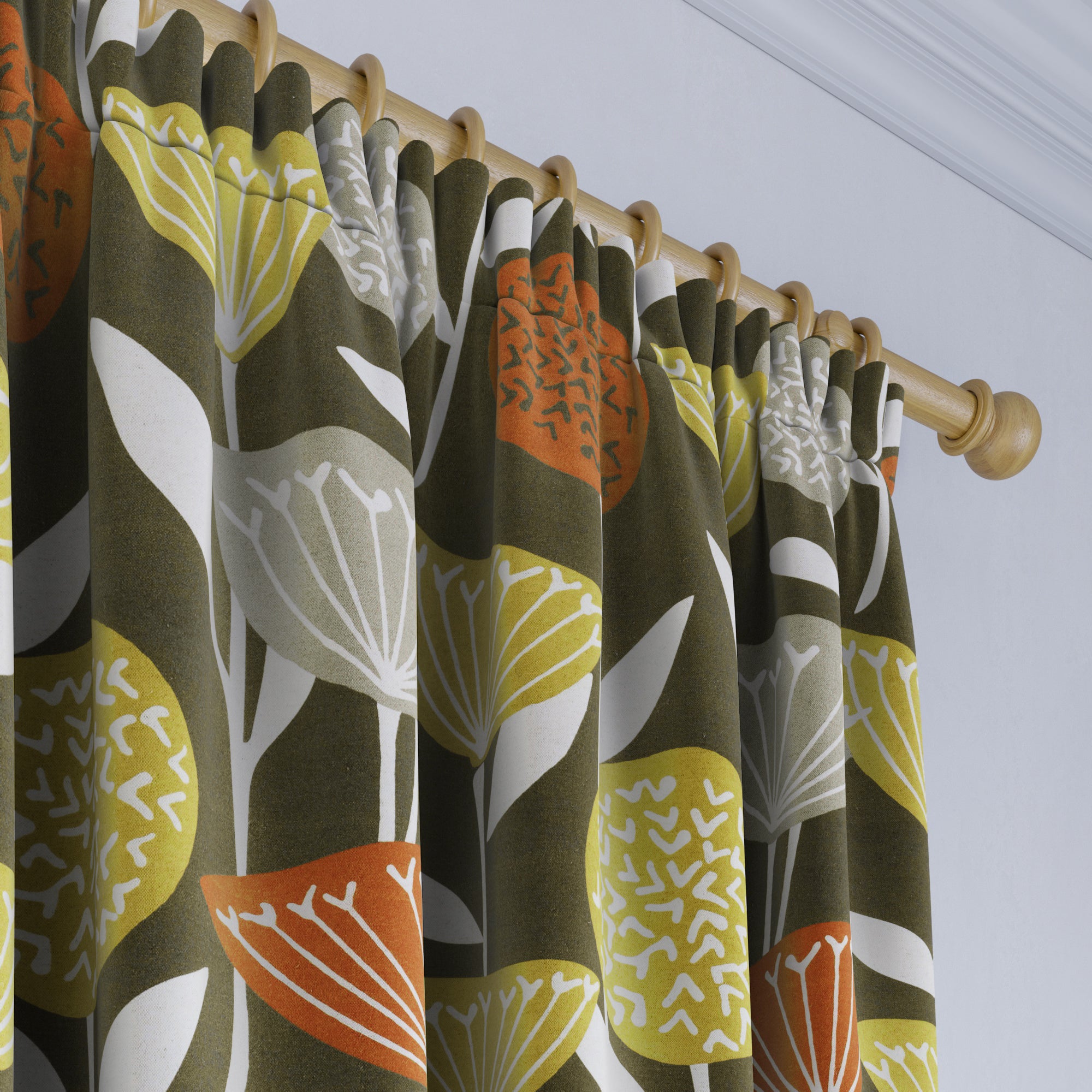 Elements Emmott Made to Measure Curtains Elements Emmott Olive