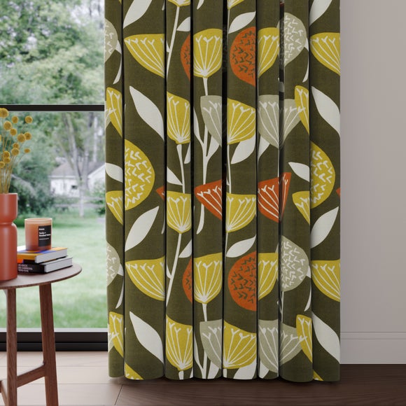 Elements Emmott Made to Measure Curtains Elements Emmott Olive