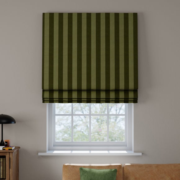 Elements Velvet Stripe Made to Measure Roman Blind Elements Velvet Stripe Olive
