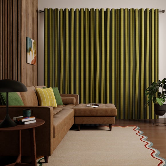 Elements Velvet Stripe Made to Measure Curtains Elements Velvet Stripe Olive