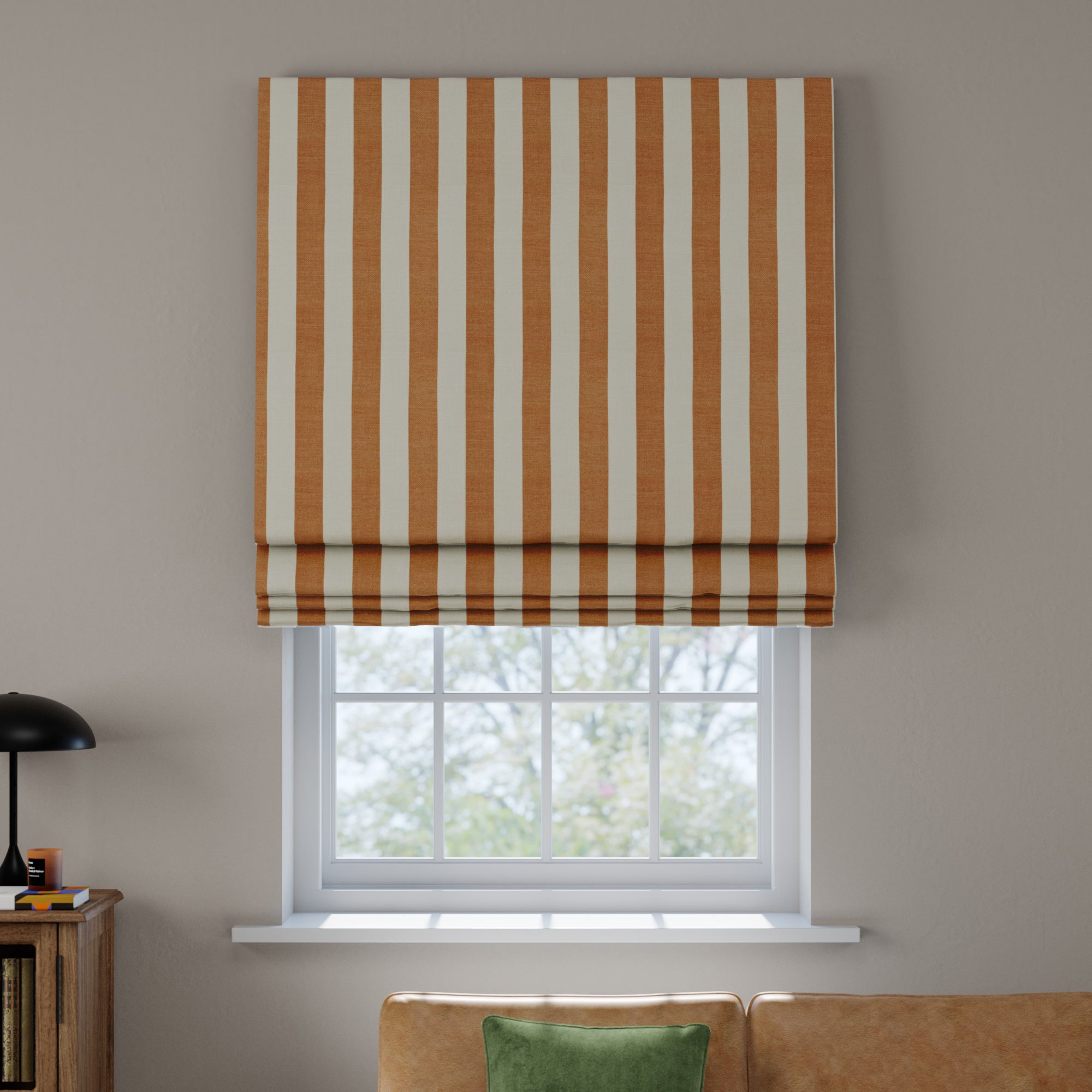 Elements Stripe Linen Look Made to Measure Roman Blind Elements Stripe Butterscotch