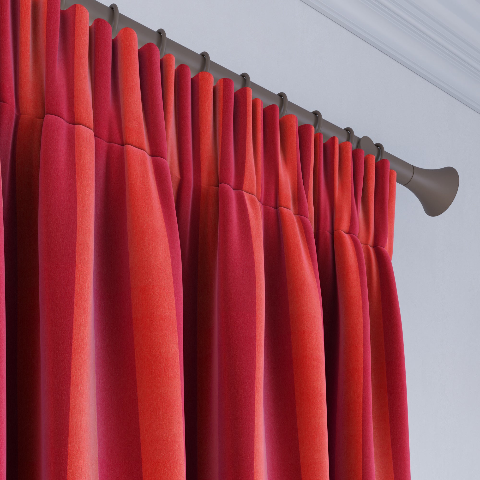 Elements Velvet Stripe Made to Measure Curtains Elements Velvet Stripe Geranium