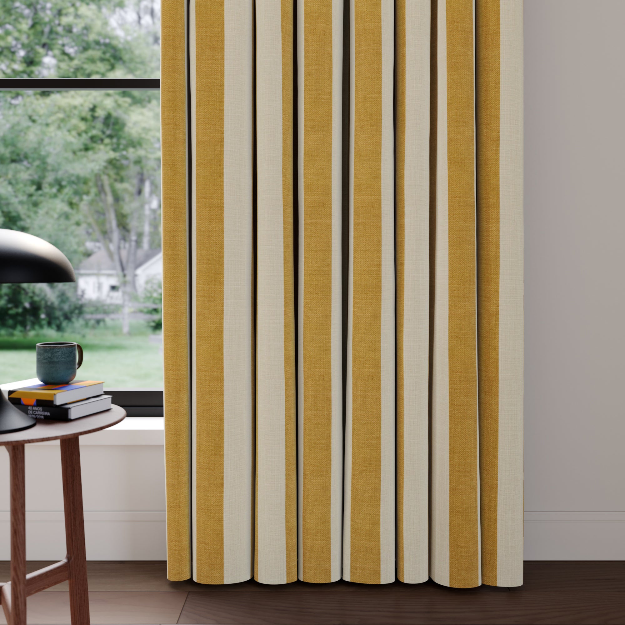 Elements Stripe Linen Look Made to Measure Curtains Elements Stripe Ochre