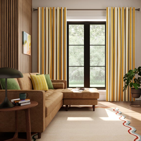 Elements Stripe Linen Look Made to Measure Curtains Elements Stripe Ochre