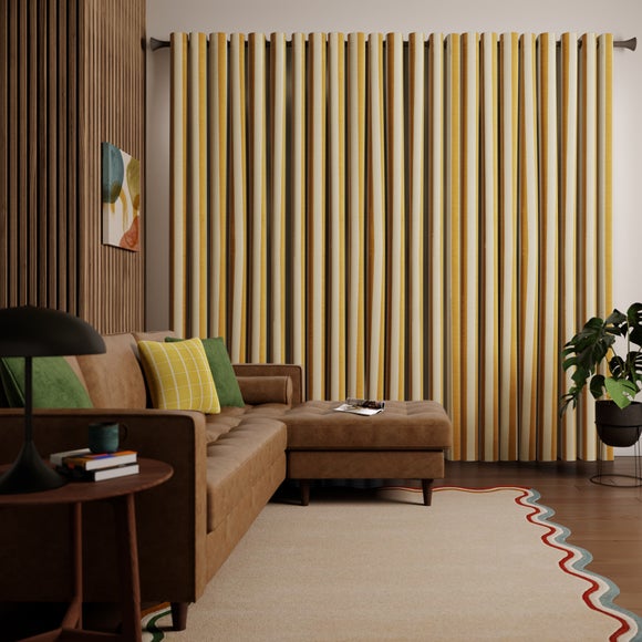 Elements Stripe Linen Look Made to Measure Curtains Elements Stripe Ochre