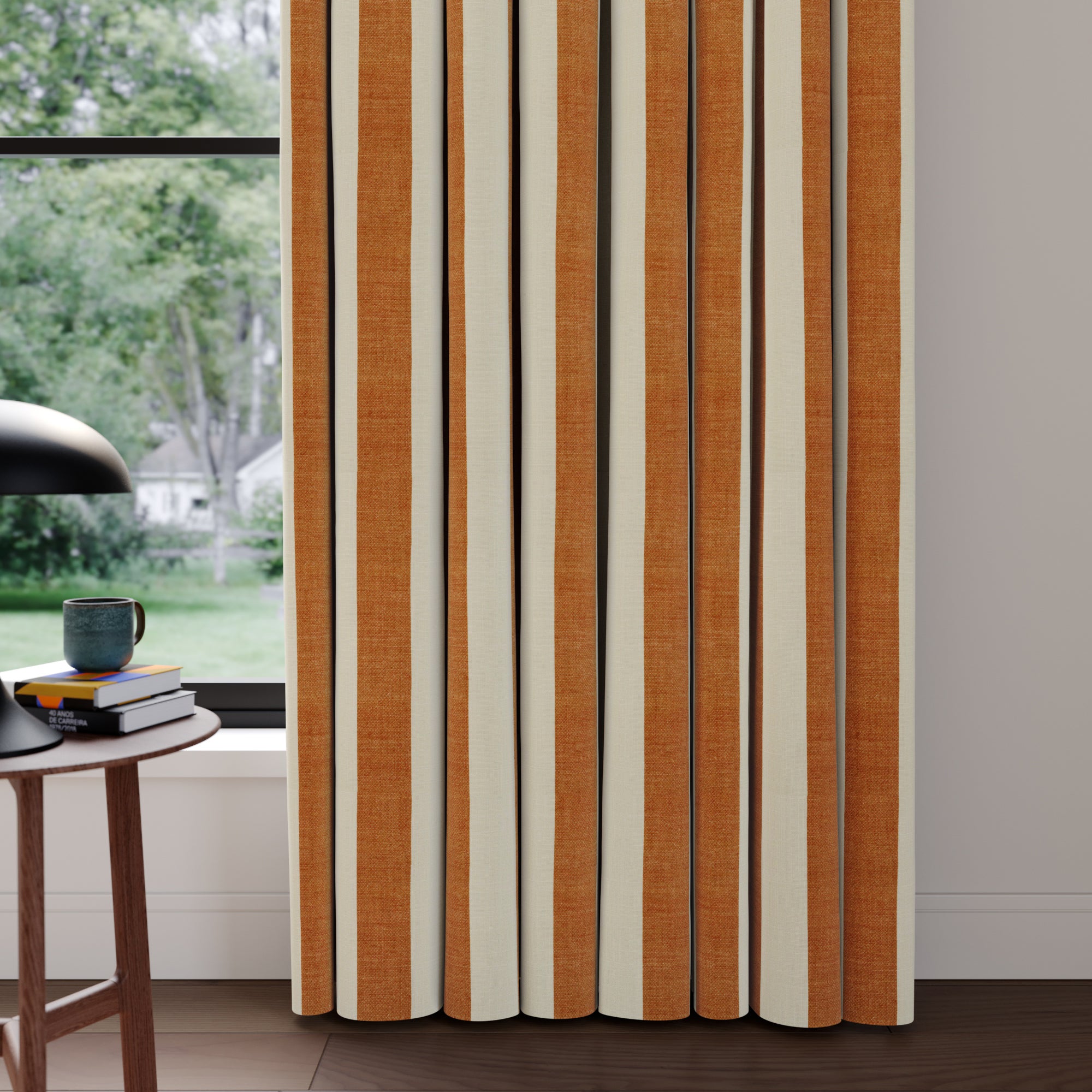 Elements Stripe Linen Look Made to Measure Curtains Elements Stripe Butterscotch