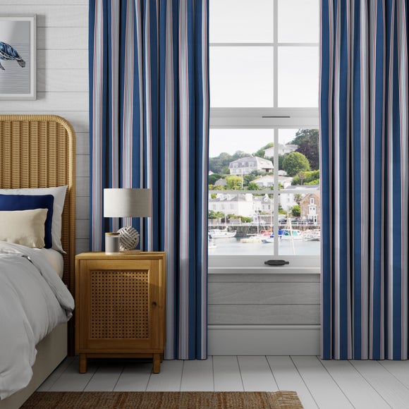 Nautical Stripe Made to Measure Fire Retardant Curtains Nautical Stripe