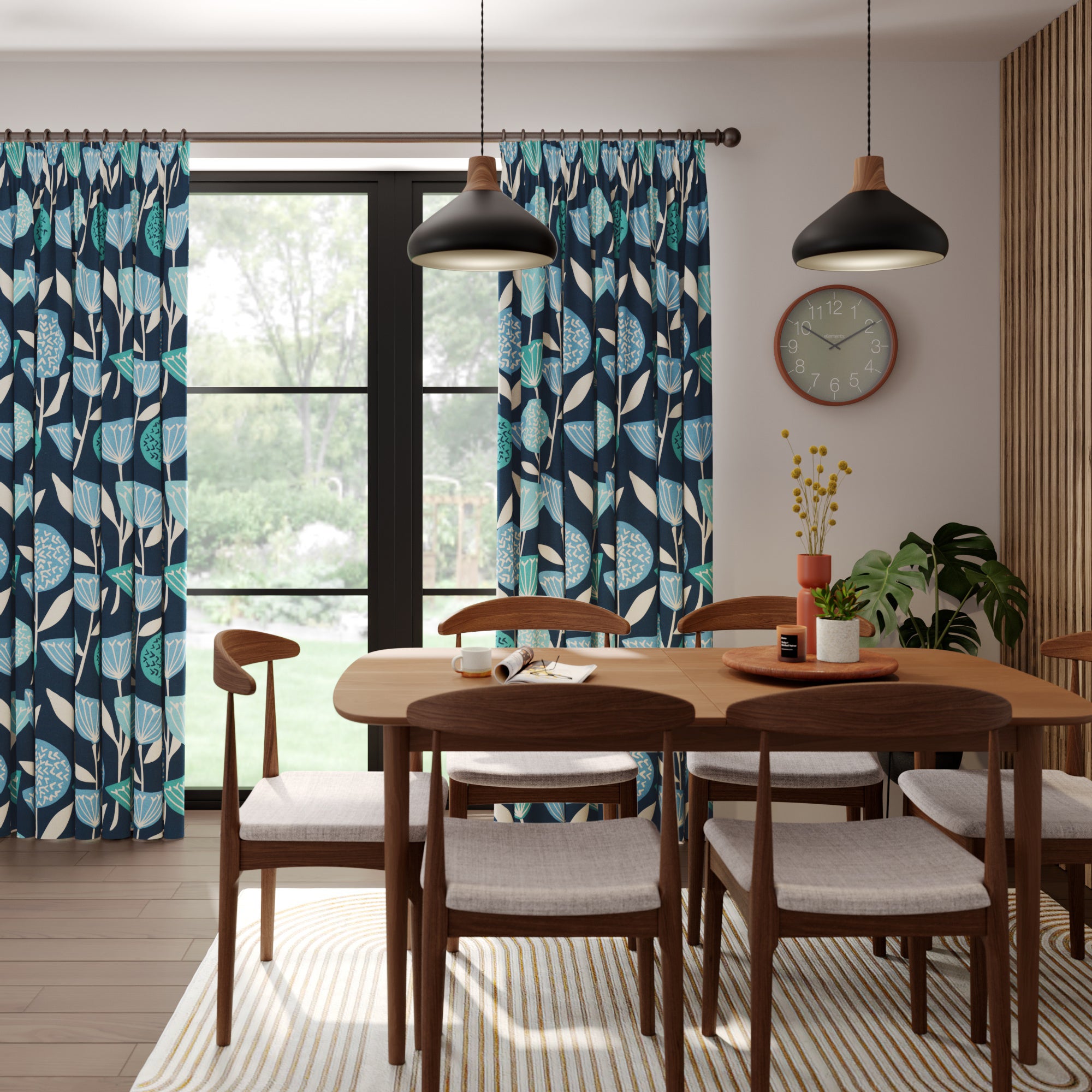 Elements Emmott Made to Measure Curtains Elements Emmott Blue