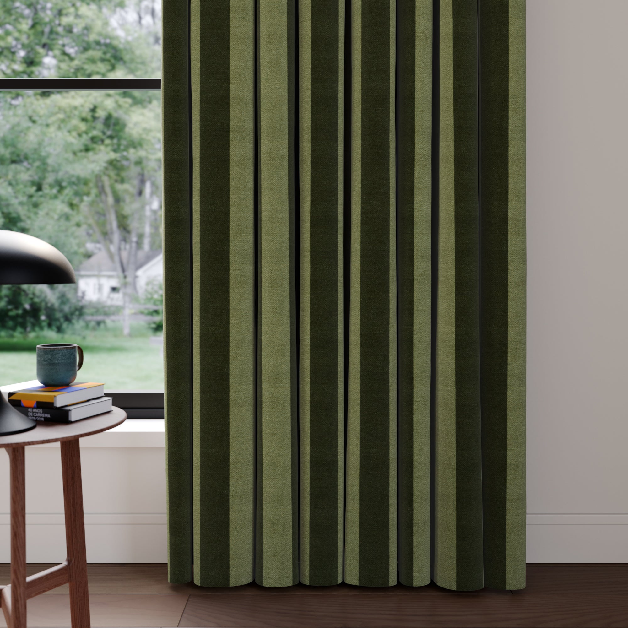 Elements Stripe 100% Cotton Made to Measure Curtains Elements Stripe Olive