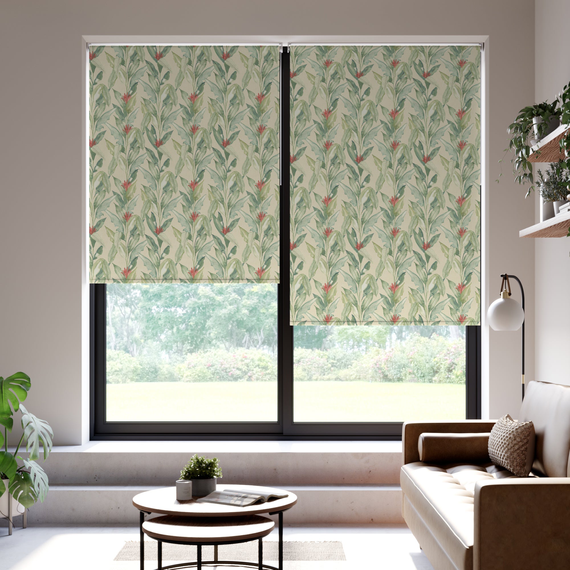 Paradise Palm Blackout Made to Measure Roller Blind Paradise Palm Green