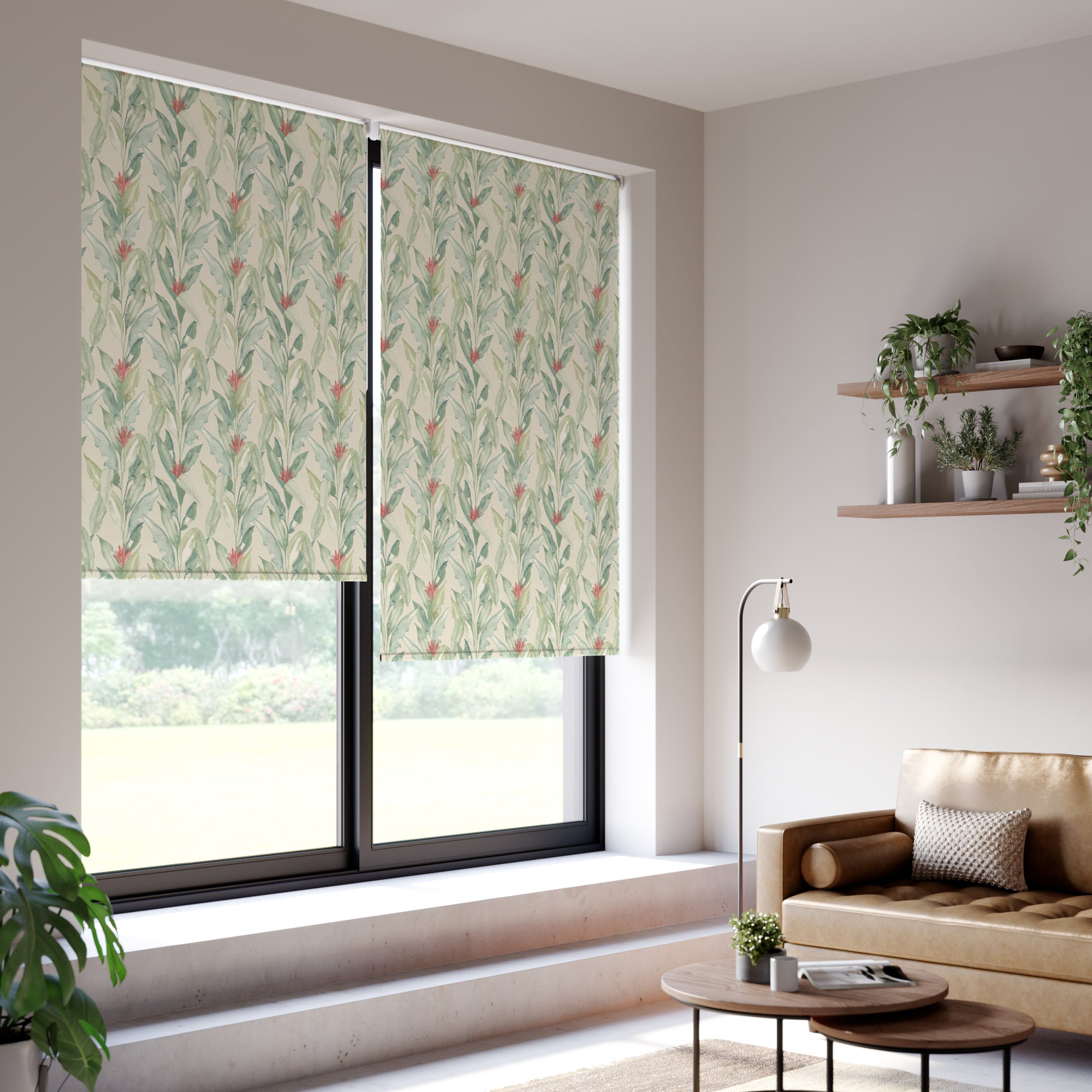 Paradise Palm Blackout Made to Measure Roller Blind Paradise Palm Green