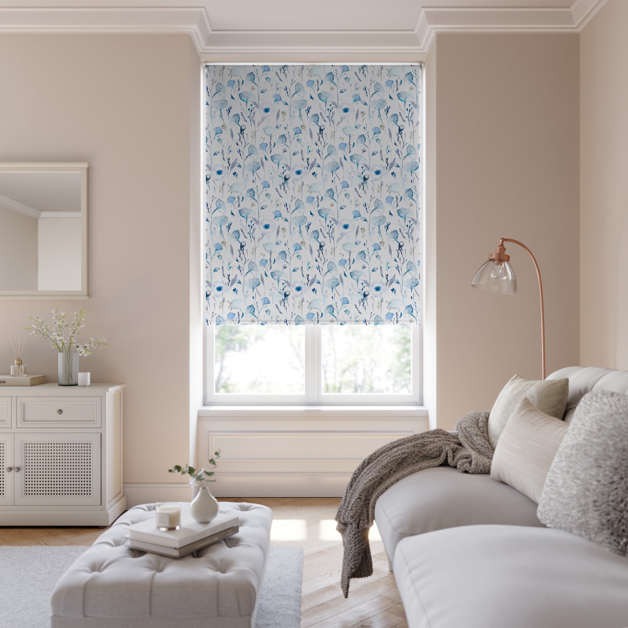 Gingko Made to Measure Roller Blind Gingko Inky Blue