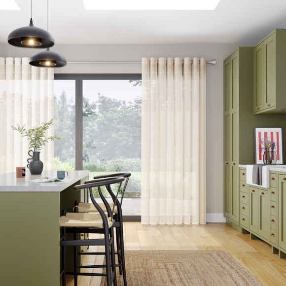 Sapphire Made to Measure Fire Retardant Voile Curtains Cream