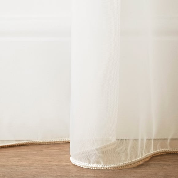 Sapphire Made to Measure Fire Retardant Voile Curtains Cream