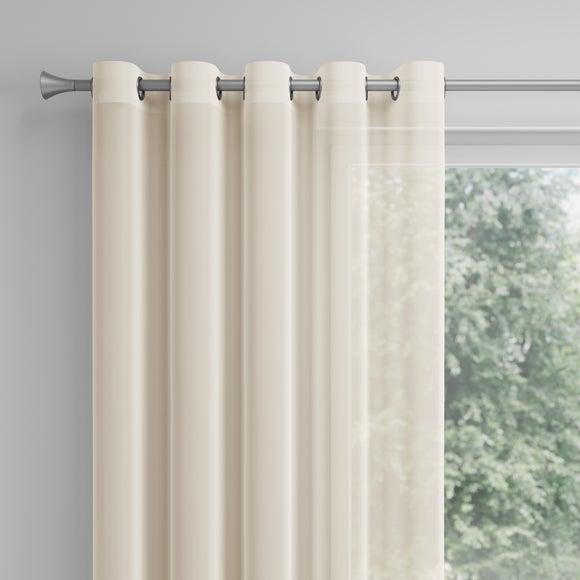 Sapphire Made to Measure Fire Retardant Voile Curtains Cream