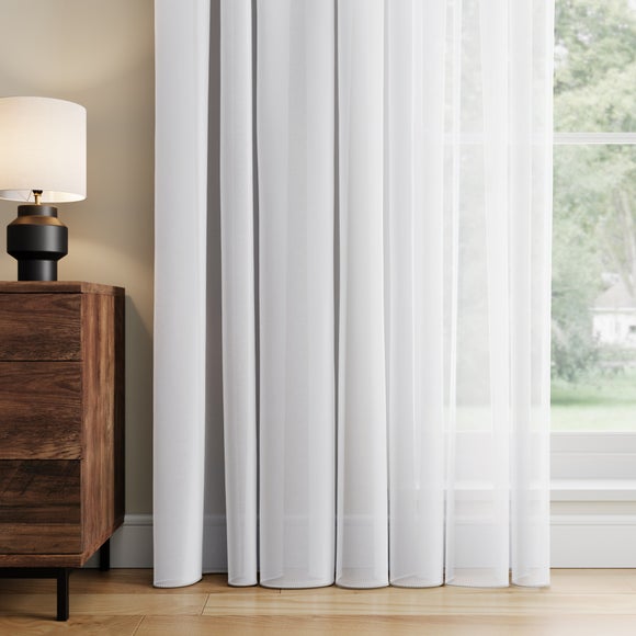 Sapphire Made to Measure Fire Retardant Voile Curtains White