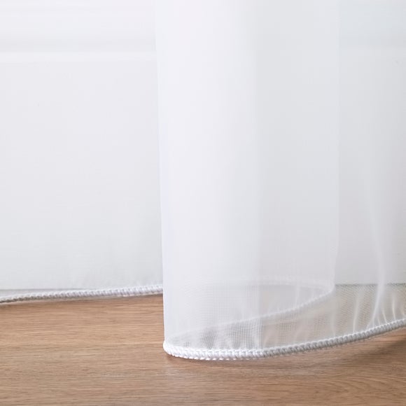 Sapphire Made to Measure Fire Retardant Voile Curtains White
