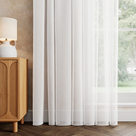 Lola Made to Measure Voile Curtains White