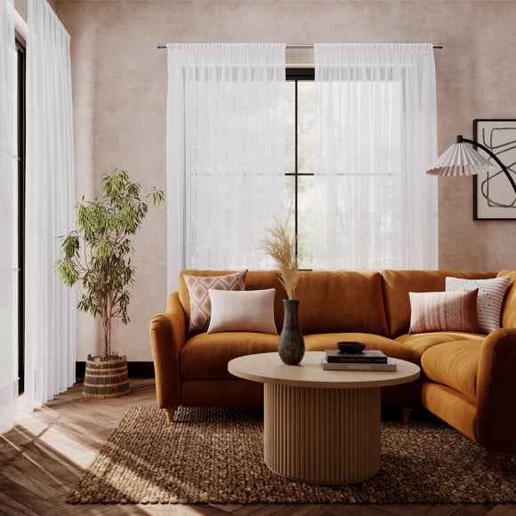 Lola Made to Measure Voile Curtains White