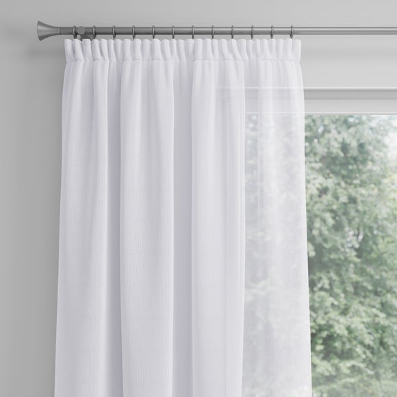 Shimmer Made to Measure Voile Curtains White
