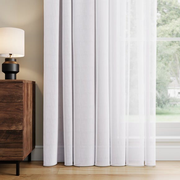 Shimmer Made to Measure Voile Curtains White