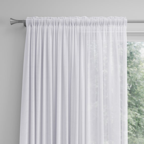 Shimmer Made to Measure Voile Curtains White