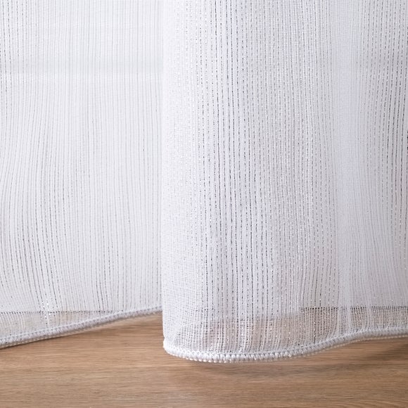 Shimmer Made to Measure Voile Curtains White