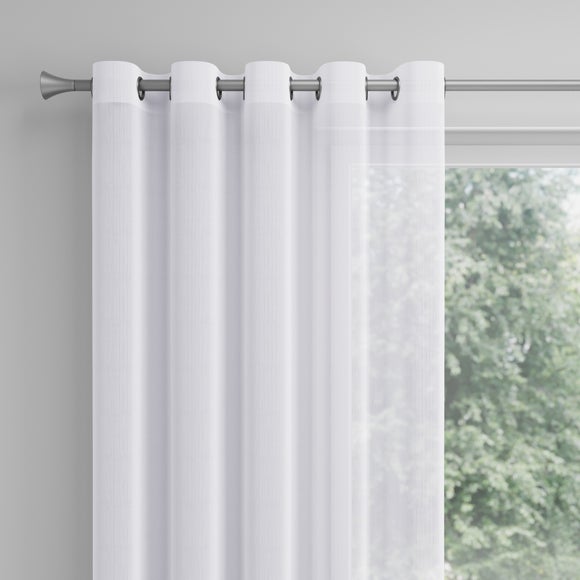 Shimmer Made to Measure Voile Curtains White