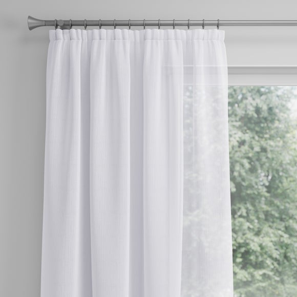 Shimmer Made to Measure Voile Curtains White
