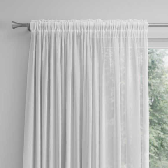 Sparkle Made to Measure Voile Curtains White