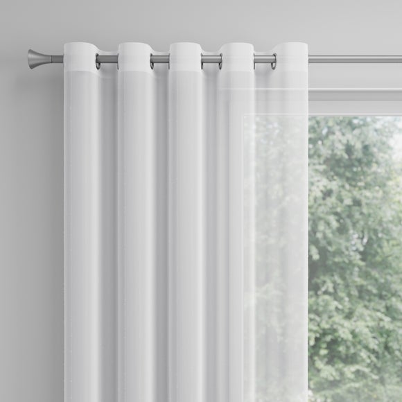 Sparkle Made to Measure Voile Curtains White