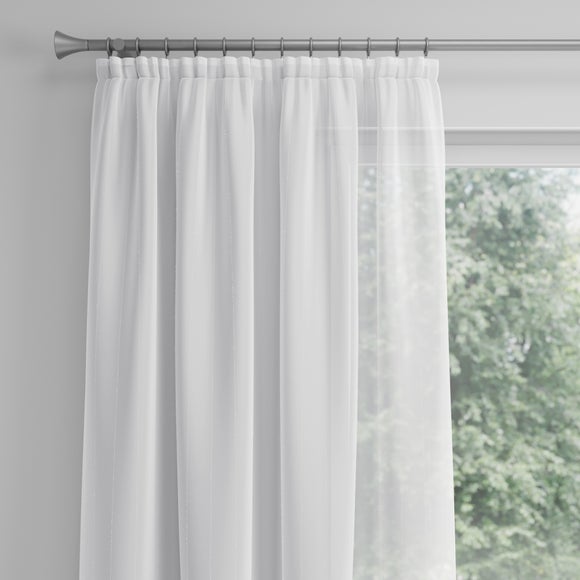 Sparkle Made to Measure Voile Curtains White