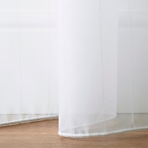 Sparkle Made to Measure Voile Curtains White