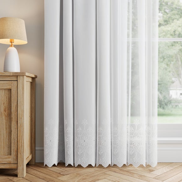 Olivia Made to Measure Voile Curtains White