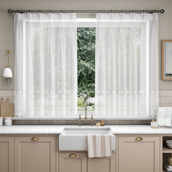 Olivia Made to Measure Voile Curtains White