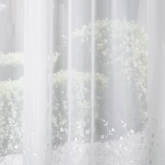 Kara Made to Measure Voile Curtains White