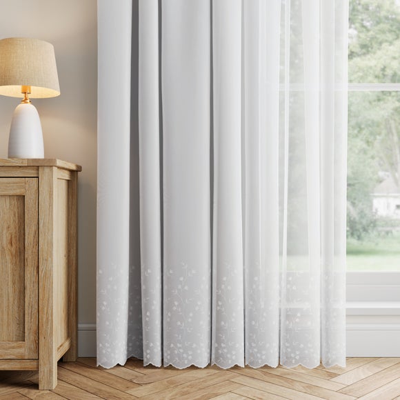 Kara Made to Measure Voile Curtains White