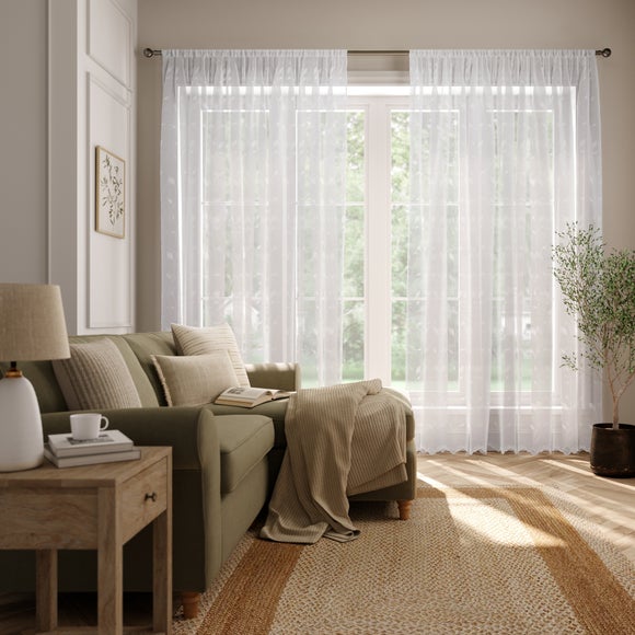 Liberty Made to Measure Voile Curtains White