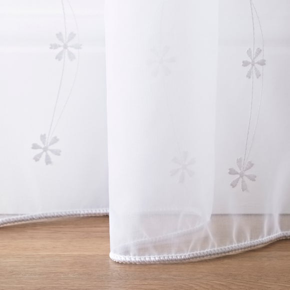 Daisy Made to Measure Voile Curtains White