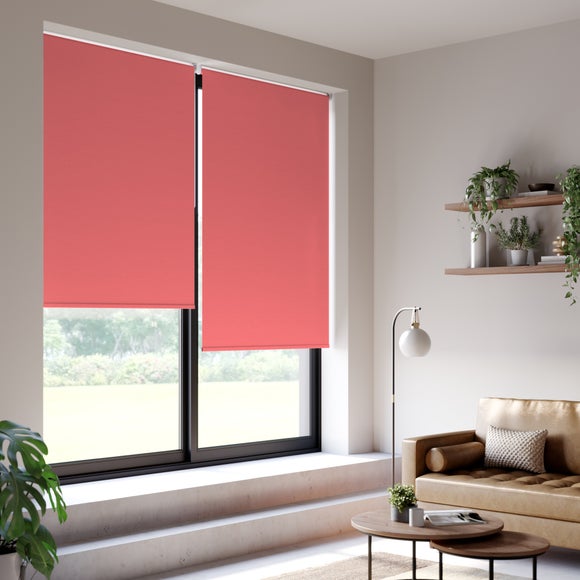 ColourLux Blackout Made to Measure Roller Blind ColourLux Red