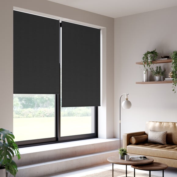 ColourLux Blackout Made to Measure Roller Blind ColourLux Black